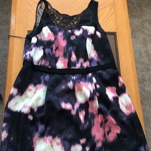 Colored dress with lace on top